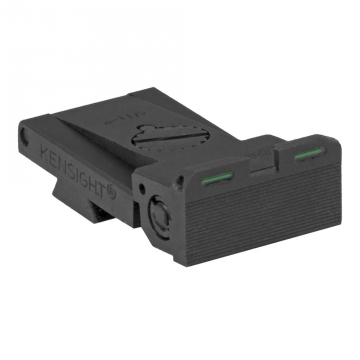 Kensight - Bomar (BMCS) - Tritium Bar-Dot-Bar Adjustable Rear Night Sight, Serrated Blade, Rounded C