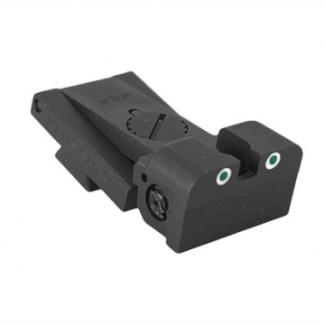 Kensight - Bomar (BMCS) - Tritium Adjustable Rear Night Sight, w/ Arctic White Outlines, Serrated, R