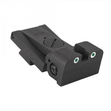 Kensight - Bomar (BMCS) - Deep Sight Notch 0.120", Tritium Adjustable Rear Night Sight w/ Arctic Whi