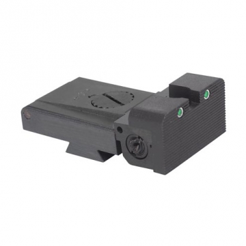 Kensight - LPA TRT - Tritium Adjustable Rear Night Sight, w/ Arctic White Outlines, Serrated, Rounde