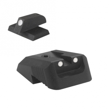 Kensight - (DFS) - Fixed Rear 1911 Sight - Recessed Blade w/ White Dots, Fits NOVAK Sight Dovetail (