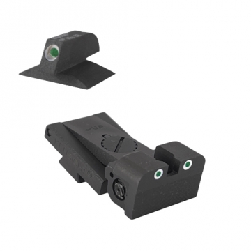 Kensight - Bomar (BMCS) - Deep Sight Notch 0.120", Square Blade, Tritium w/White Outlines, Adjustabl