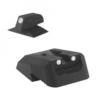 Kensight - (DFS) - Fixed Rear 1911 Sight - Recessed Blade w/ White Dots, Fits NOVAK Sight Dovetail (