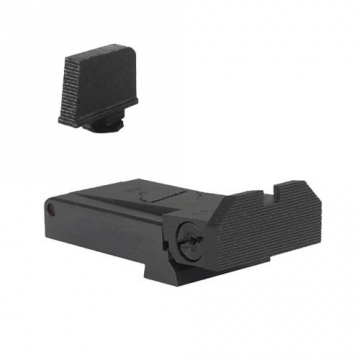 Kensight Fully Adjustable Rear Sight Set for Glock 17, 22 & more w/ Beveled Blade with Serrations