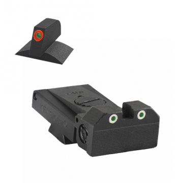 Kensight - LPA TRT - Tritium Adjustable Rear Night Sight, w/ Arctic White Outlines, Serrated, Bevele