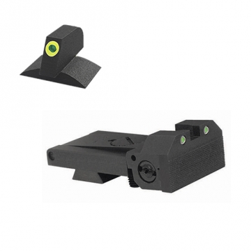 Kensight - Bomar (BMCS) - Deep Sight Notch 0.120", Square Blade, Tritium w/White Outlines, Adjustabl