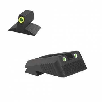 Kensight Kimber  Sight Set Serrated Blade (860-222) w/ 0.160" Tall Lumi Green Tritium contoured F