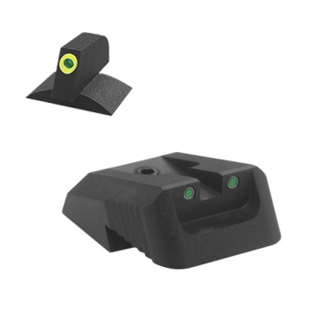 Kensight - (DFS) - Fixed Rear 1911 Night Sight - Recessed Blade, Tritium w/White Outlines, Fits NOVA