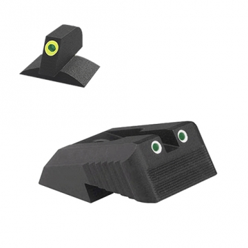 Kensight - (DFS) - Fixed Rear 1911 Night Sight - Serrated Blade, Tritium w/White Outlines, Fits NOVA