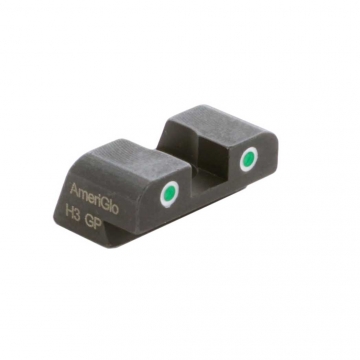 Ameriglo Rear Night Sight for SIG Sauer/ XD, Hellcat (non OSP) - Green Tritium 2-dot White Outlines