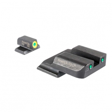 Ameriglo Trooper Sight Set for M&P Shield (excludes EZ) - Green Tritium LumiGreen  Outline FRONT