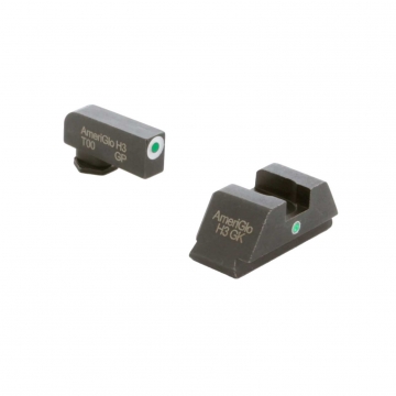 Ameriglo i-Dot Sight Set for Glock 42,43,43X,48 - Green Tritium White Outline FRONT