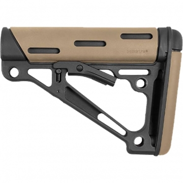 Hogue Overmolded Collapsible Buttstock Fde Fits Mil-spec Buffer Tubes