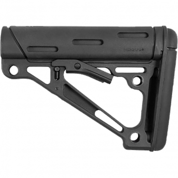 Hogue Overmolded Collapsible Buttstock Black Fits Mil-spec Buffer Tubes