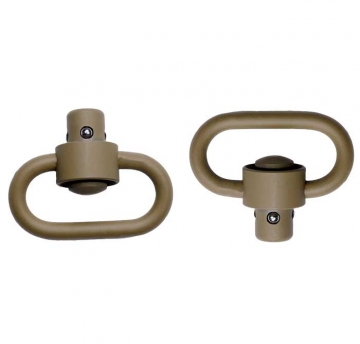 Grovtec Heavy-Duty Push Button Swivels - Flat Dark Earth Cerakote Finish