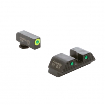 Ameriglo Trooper Sight Set for Walther PDP - Green & LumiGreen FRONT / Green & Black Rear