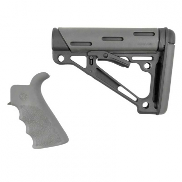 Hogue OverMolded AR-15 Kit with Grip and Collapsible Stock - Mil-Spec - Slate Grey