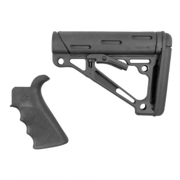 Hogue OverMolded AR-15 Kit with Grip and Collapsible Stock - Mil-Spec  - Black