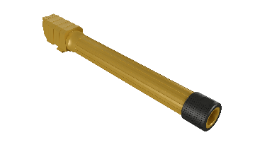 Full Size Gold PVD Fluted Threaded Barrel for METE SFX, METE SFX Pro