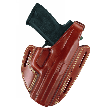 Gould & Goodrich-Gold Line, Three Slot Pancake Holster, Color- Chestnut Brown, Right Hand Fits GLOCK