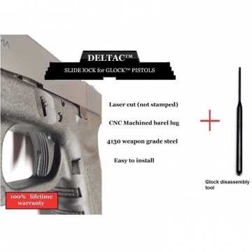 Deltac Extended Slide Lock + Removal Tool for Glock Gen1 to 4