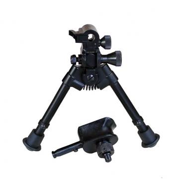 Versa-Pod All Steel Model 51: 7-9" prone bipod with rubber feet and universal adaptor (150-100), fea
